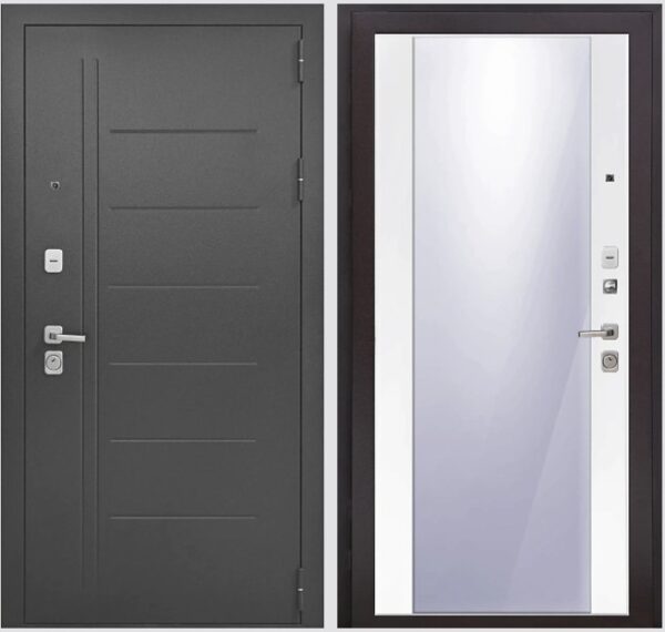 Входная дверь Букле черный К9 Велютто бьянко