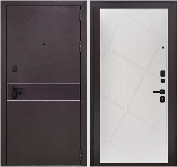 Входная дверь Лайн 2530 Эмаль белая