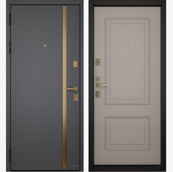 Входные двери Вандрафт Маяк Лайт графит /Верба капучино