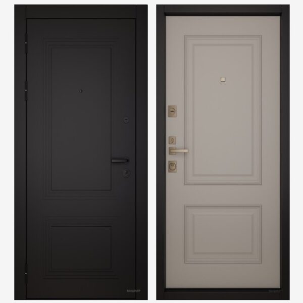 Входные двери Вандрафт Ступени антрацит /Верба капучино