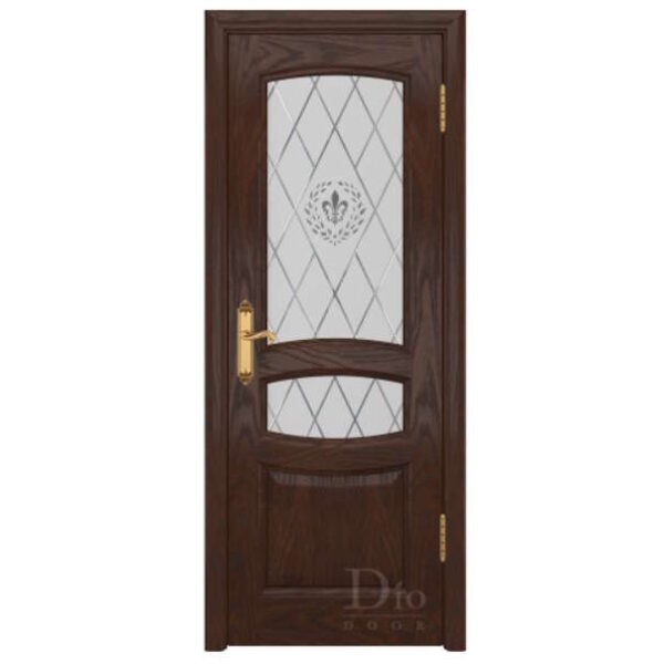 Межкомнатная дверь ДИОдор Сантанелла фс Дуб американский коньячный Со стеклом