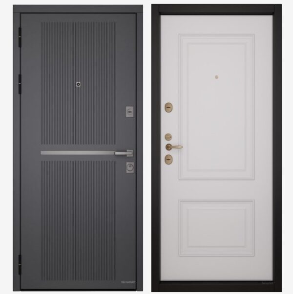 Входные двери Вандрафт Богема графит /Верба белый