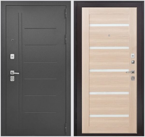 Входная дверь Букле черный 118Б Капучино