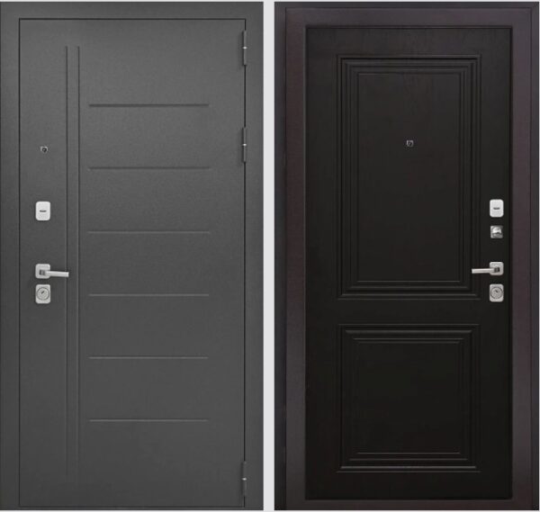 Входная дверь Букле черный К3 Дуб шоколад