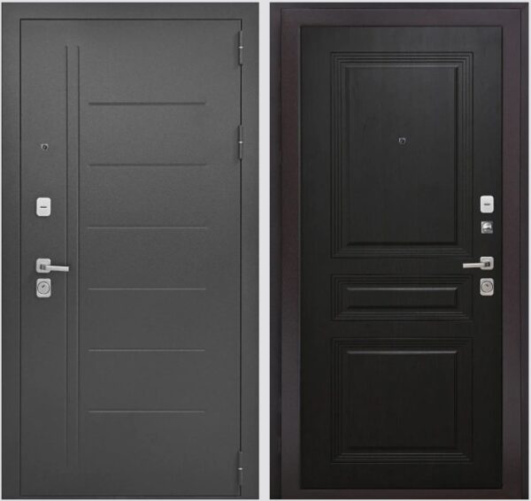 Входная дверь Букле черный К2 Дуб шоколад