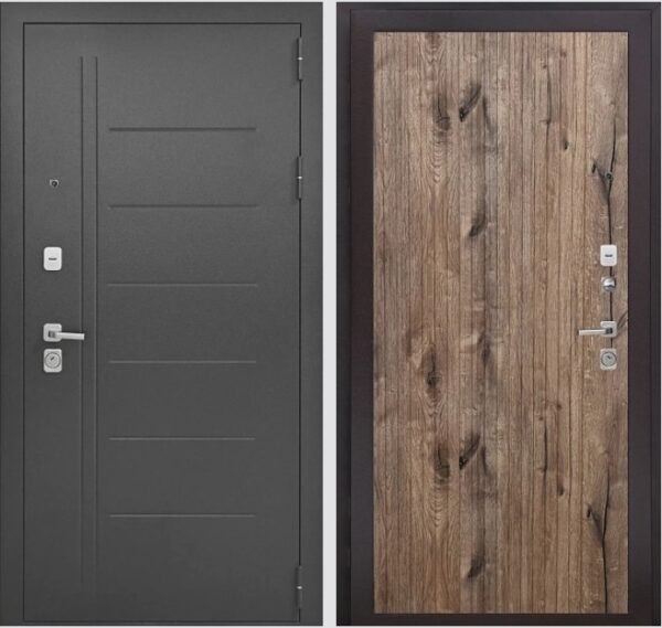 Входная дверь Букле черный К5 Канадский дуб