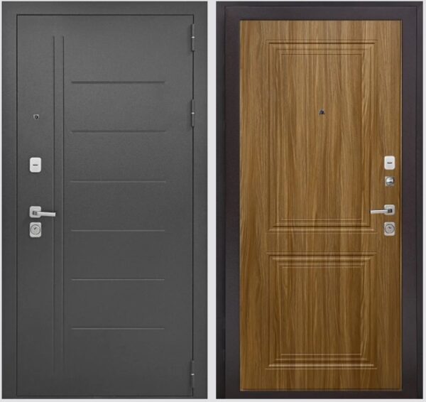 Входная дверь Букле черный К3 Дуб Сиена