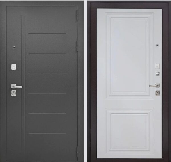 Входная дверь Букле черный К3 Велютто Бьянко