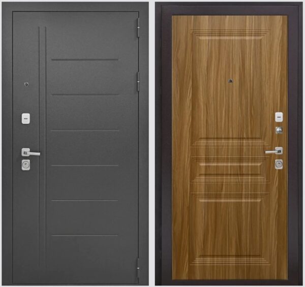 Входная дверь Букле черный К2 Дуб Сиена