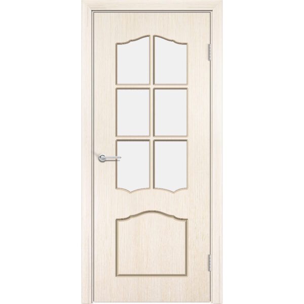 Межкомнатная дверь Верона, Беленый дуб, Белое матовое
