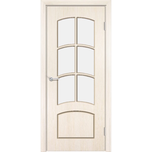 Межкомнатная дверь Арка, Беленый дуб, Белое матовое