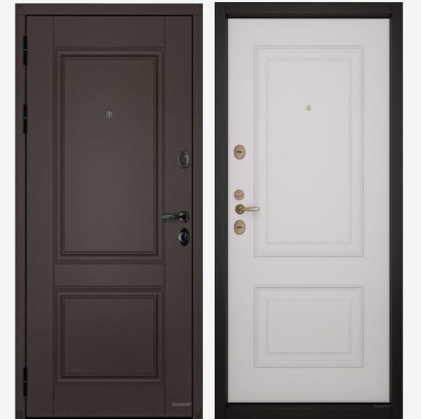 Входные двери Вандрафт Классика 2 шоколад /Верба белый