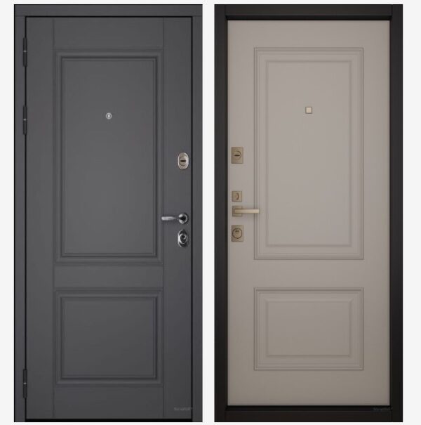 Входные двери Вандрафт Классика 2 графит /Верба капучино