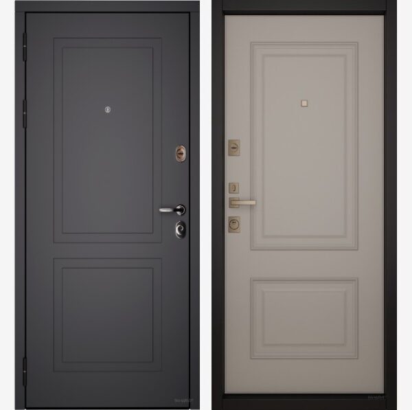 Входные двери Вандрафт Прима 2 графит /Верба капучино