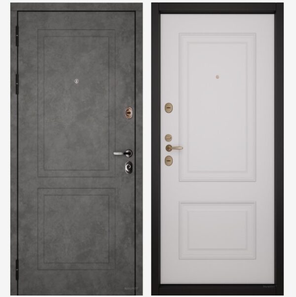 Входные двери Вандрафт Прима 2 бетон /Верба белый
