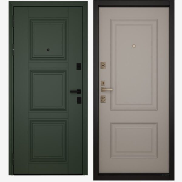 Входные двери Вандрафт Гранд 33 олива /Верба капучино