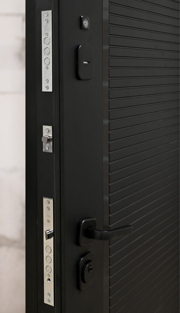 Входная дверь Комфорт Зеркало Черный Черная шагрень» + зеркало — изображение 4