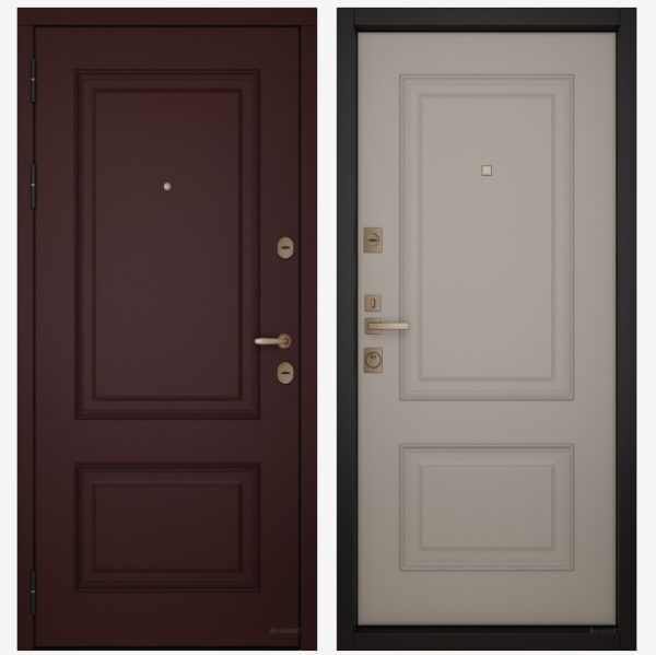 Входные двери Вандрафт Верба бордо/Верба капучино