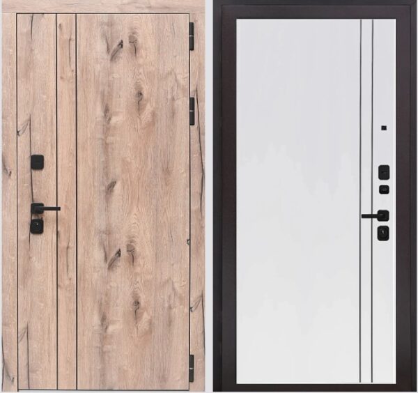 Входная дверь Вертикаль WOOD К7 Велютто бьянко