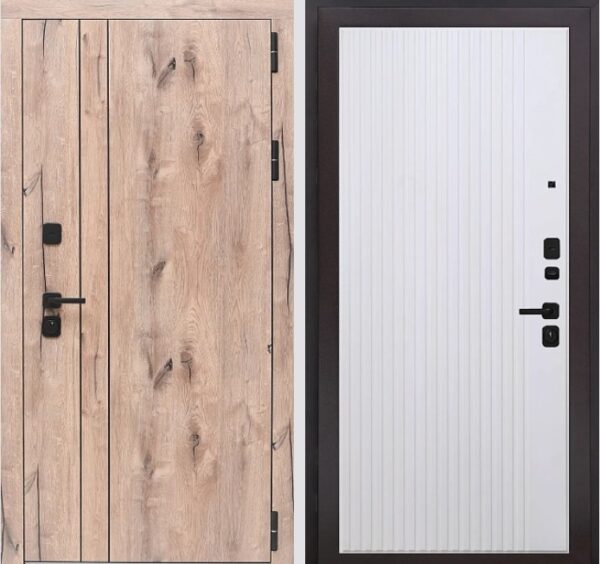 Входная дверь Вертикаль WOOD К5 Велютто Бьянко