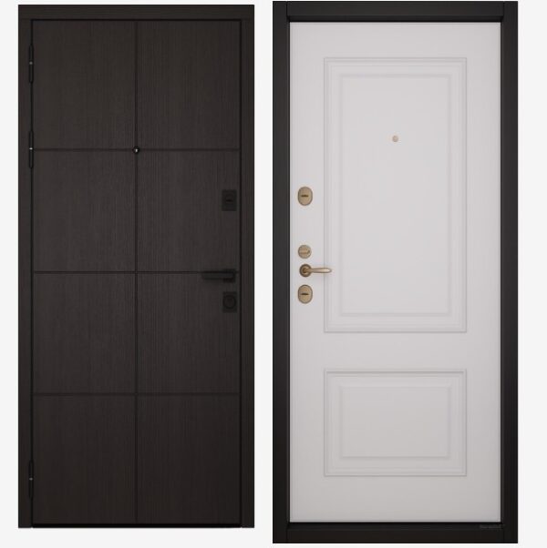 Входные двери Вандрафт Графика венге шёлк /Верба белый