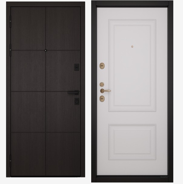 Входные двери Вандрафт Графика венге шёлк /Верба белый