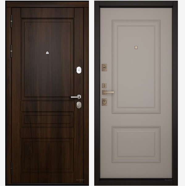 Входные двери Вандрафт Нуво 3 орех тёмный /Верба капучино