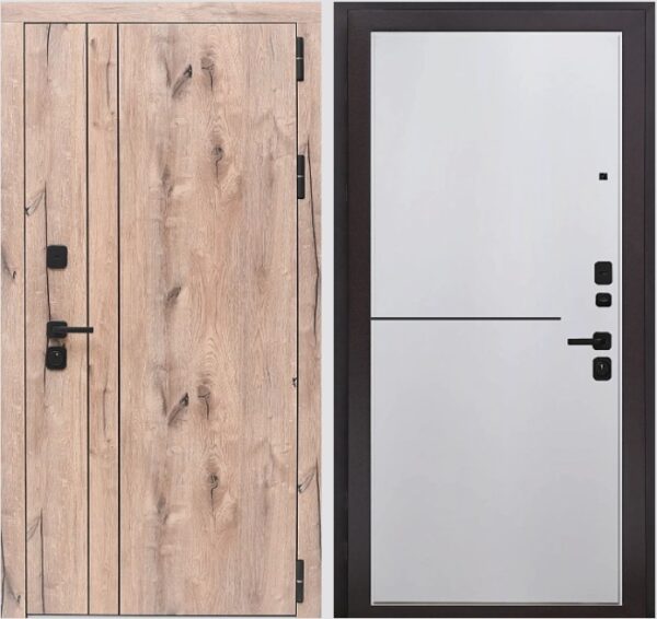 Входная дверь Вертикаль WOOD К4 Велютто бьянко