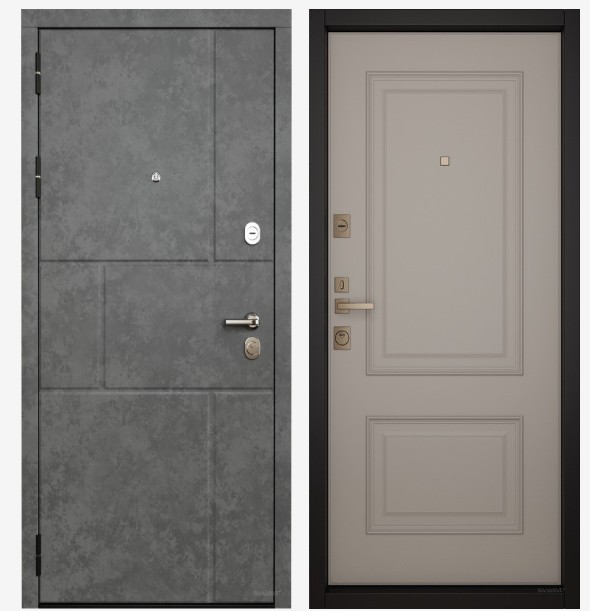 Входные двери Вандрафт ФС бетон лофт/Верба капучино