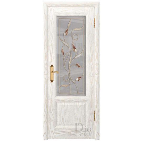 Межкомнатная дверь ДИОдор Онтарио 1 Ясень белый золото Со стеклом