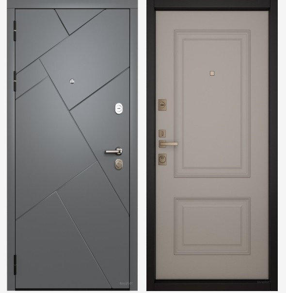 Входные двери Вандрафт Плитка графит /Верба капучино