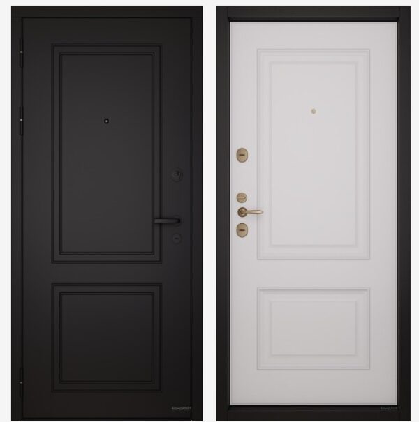 Входные двери Вандрафт Ленинград антрацит /Верба белый