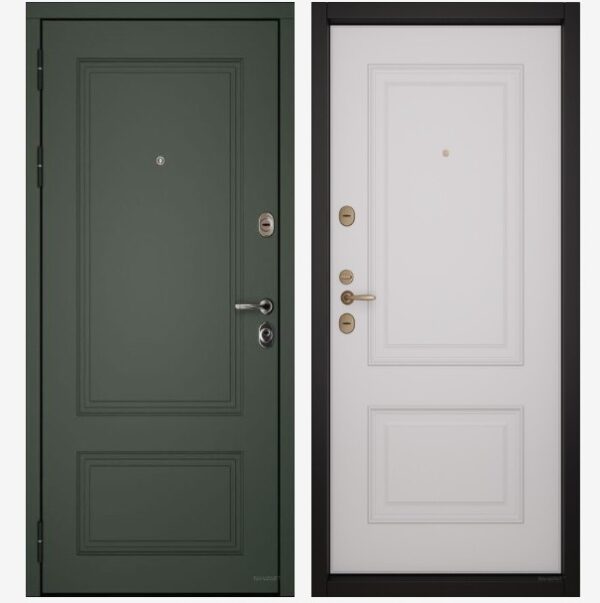 Входные двери Вандрафт Эмма 21 олива  /Верба белый