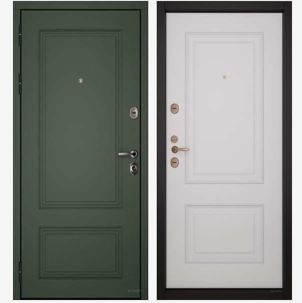 Входные двери Вандрафт Эмма 21 олива  /Верба белый