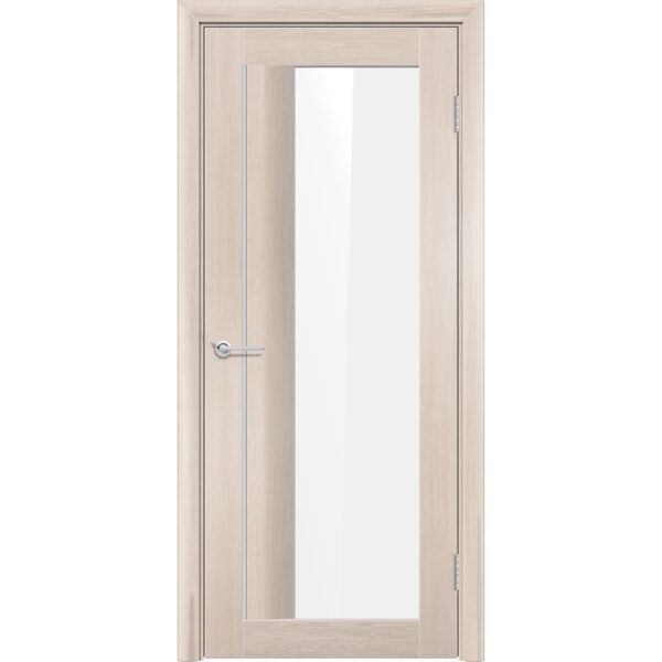 Межкомнатная дверь P41, Дуб капучино, Лакобель белый