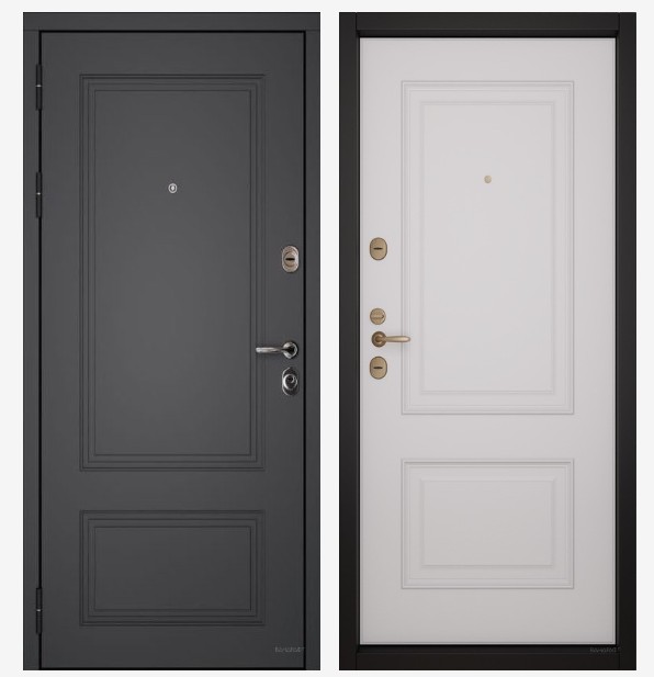 Входные двери Вандрафт Эмма 21 графит /Верба белый