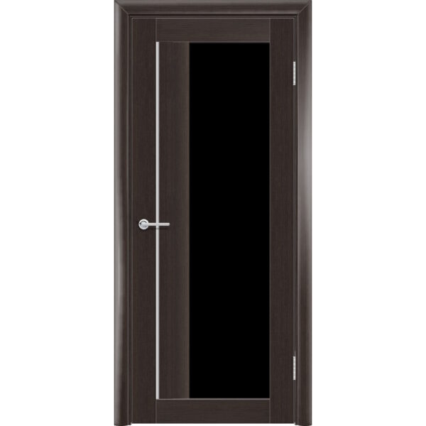 Межкомнатная дверь P41, Каштан, Лакобель черный