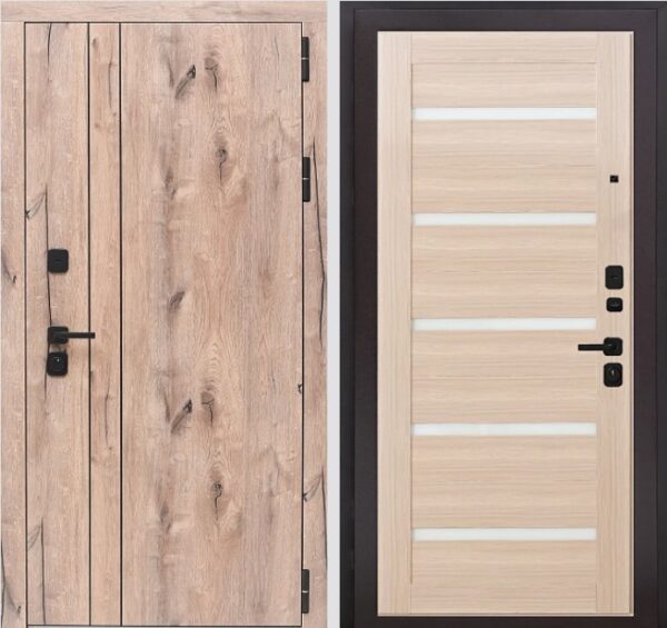 Входная дверь Вертикаль WOOD 118Б Капучино