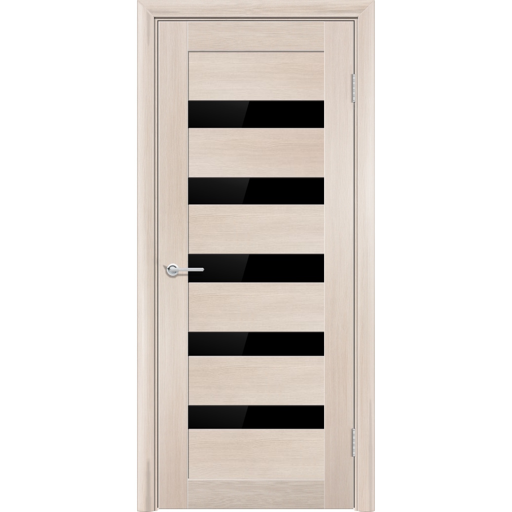 Межкомнатная дверь P40, Дуб капучино, Лакобель черный