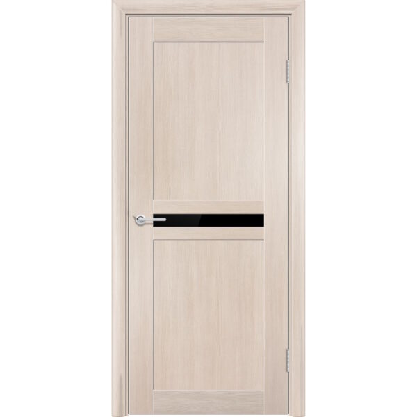 Межкомнатная дверь P9, Дуб капучино, Лакобель черный