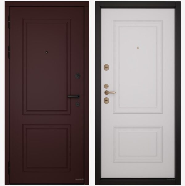 Входные двери Вандрафт Ленинград бордо /Верба белый