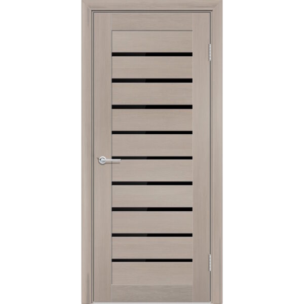 Межкомнатная дверь P8, Дуб бруно, Лакобель черный