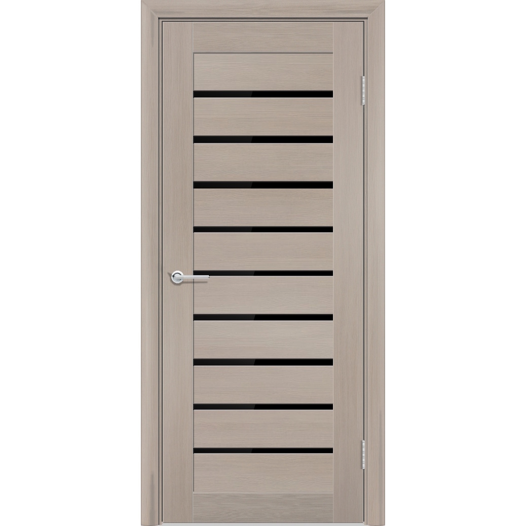 Межкомнатная дверь P8, Дуб бруно, Лакобель черный