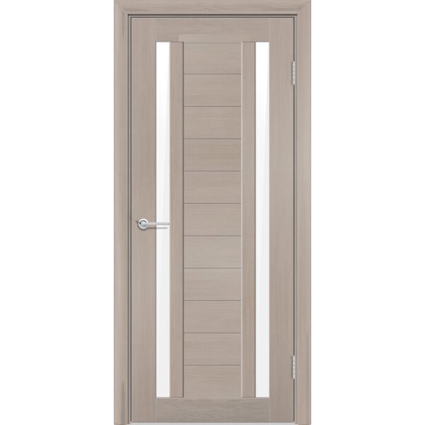 Межкомнатная дверь P6, Дуб бруно, Лакобель белый