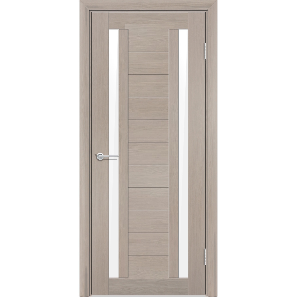 Межкомнатная дверь P6, Дуб бруно, Лакобель белый