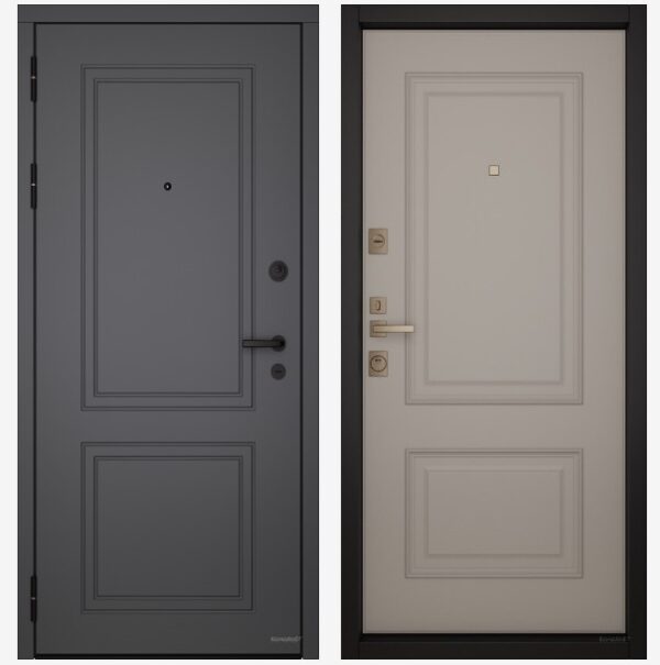 Входные двери Вандрафт Ленинград графит /Верба капучино