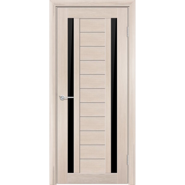 Межкомнатная дверь P6, Дуб капучино, Лакобель черный