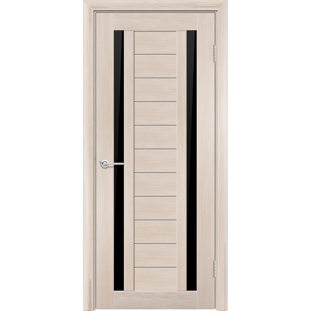 Межкомнатная дверь P6, Дуб капучино, Лакобель черный
