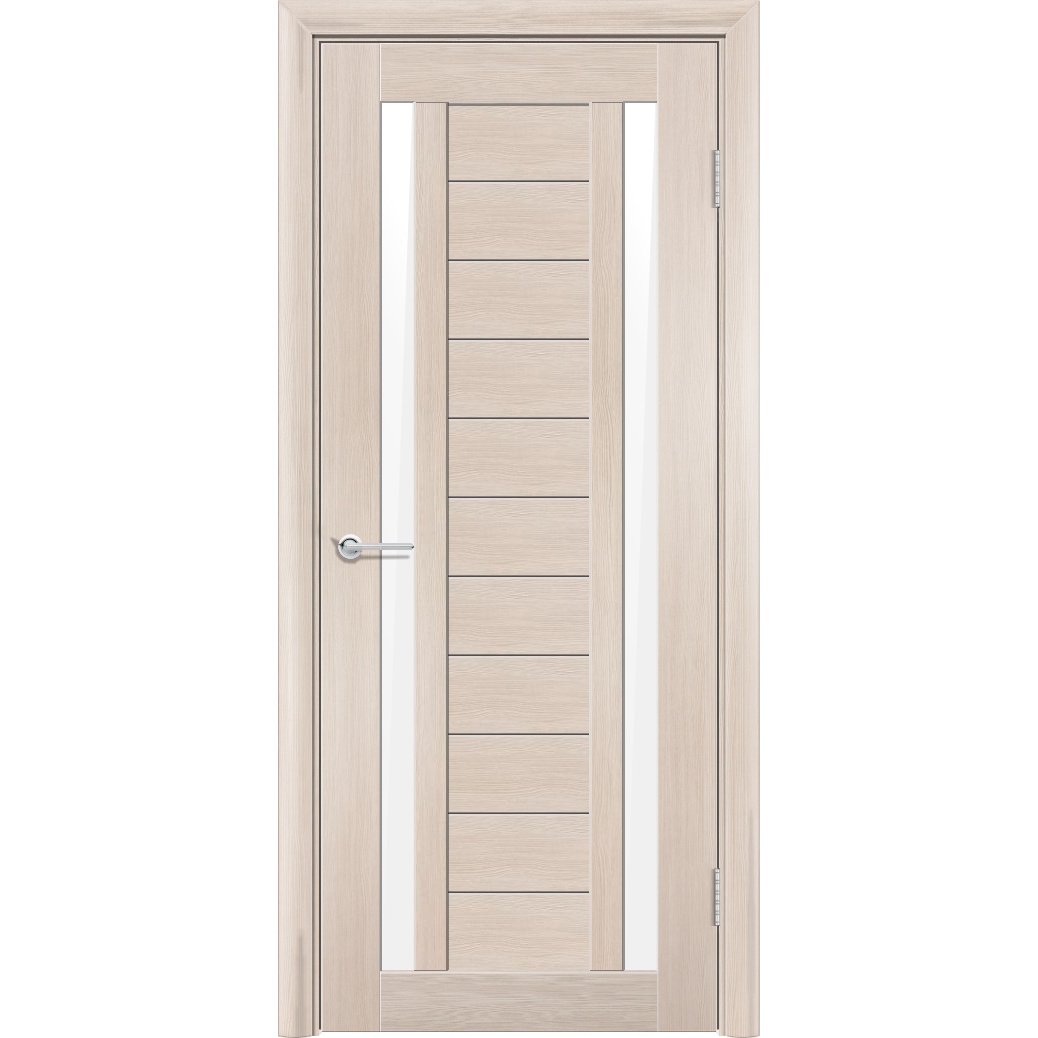 Межкомнатная дверь P6, Дуб капучино, Лакобель белый