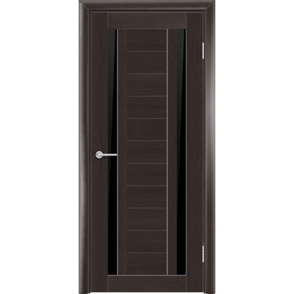 Межкомнатная дверь P6, Каштан, Лакобель черный
